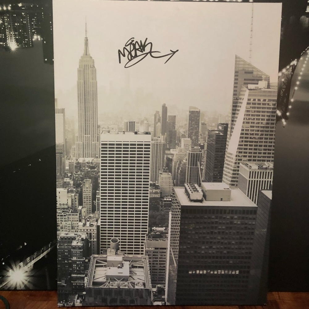 black and white canvas photograph